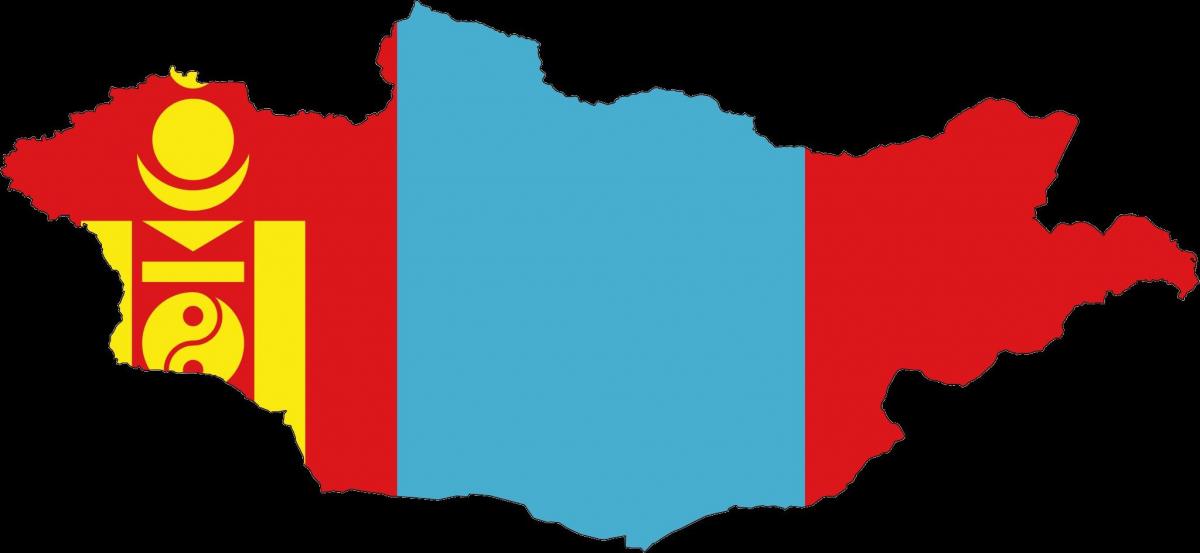 χάρτης σημαία της Μογγολίας