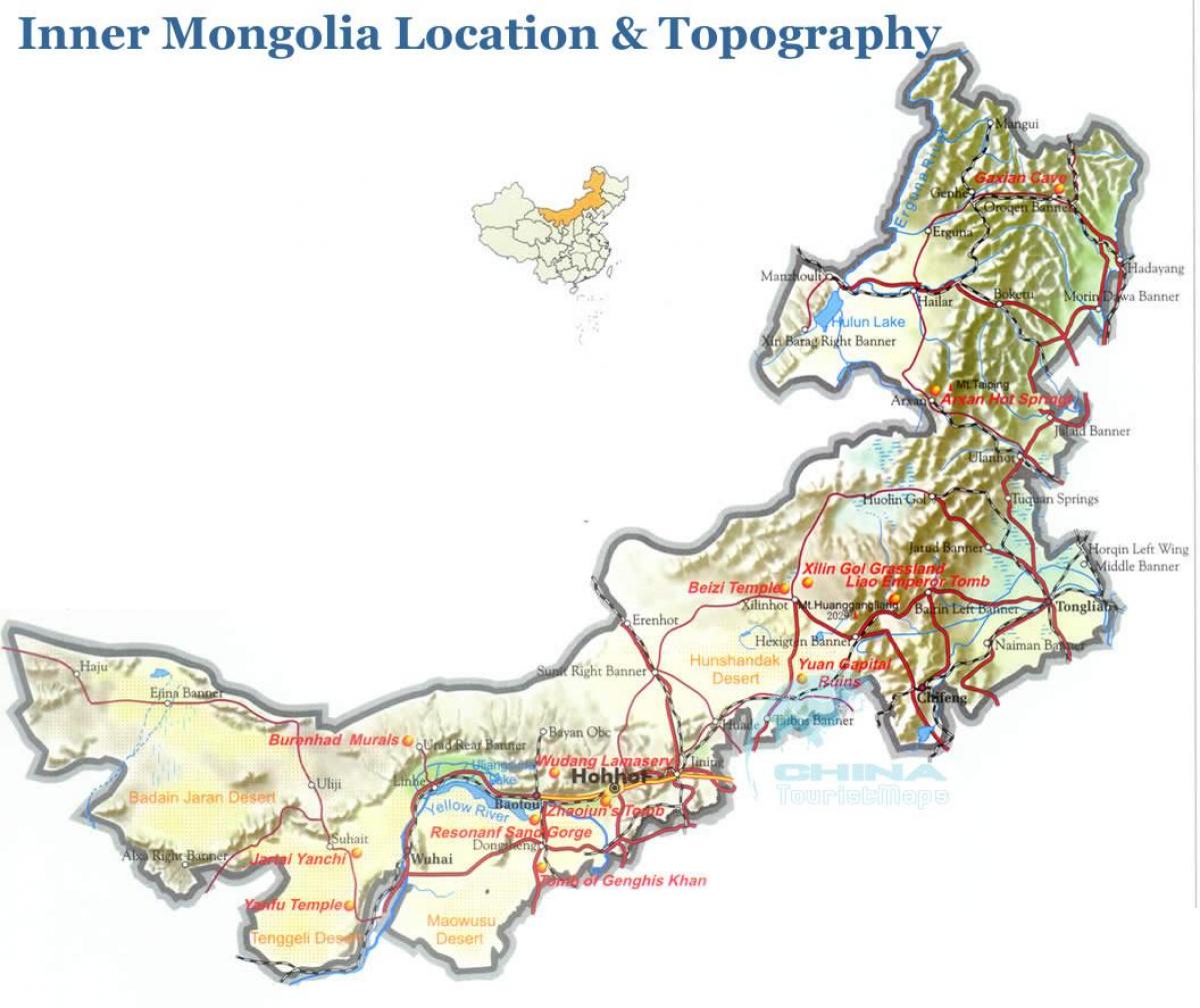 εξωτερική Μογγολία χάρτης