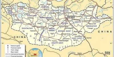 Μογγολία τουριστικό χάρτη