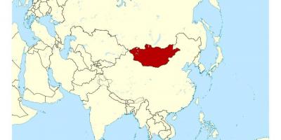 Θέση της Μογγολίας σε παγκόσμιο χάρτη